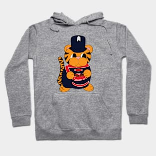 Marching Band Tiger Drum Navy Blue and Red Hoodie